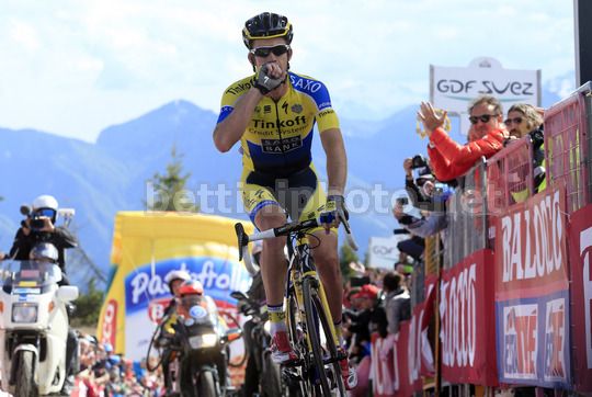 Giro d'Italia 2014 - 20^ tappa: Zoncolan - Michael Rogers all'arrivo sullo Zoncolan - © bettiniphoto